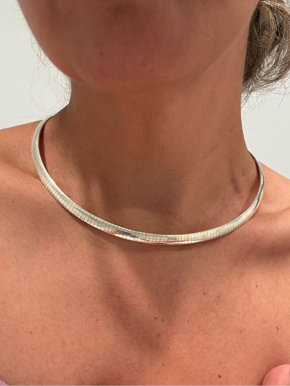 VTG Sterling Silver 925 Italy ATI Omega Link Chain Italy Necklace 18”